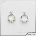 Handmade horseshoe jewelry fashion silver plated pearl U shaped earring